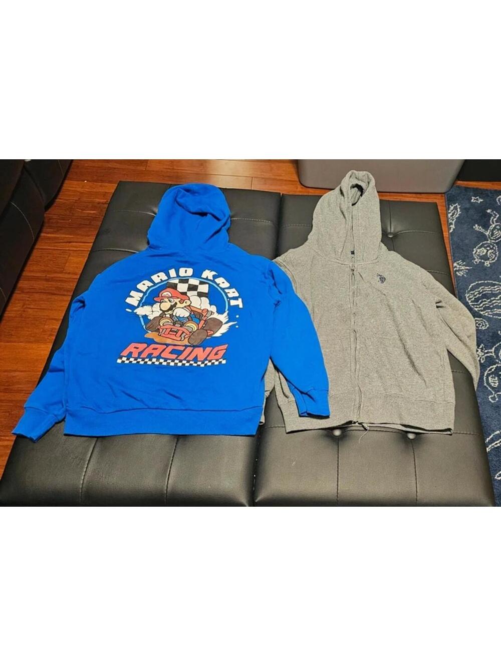 Boys large 10 12 hoodies sweatshirts euc Mario